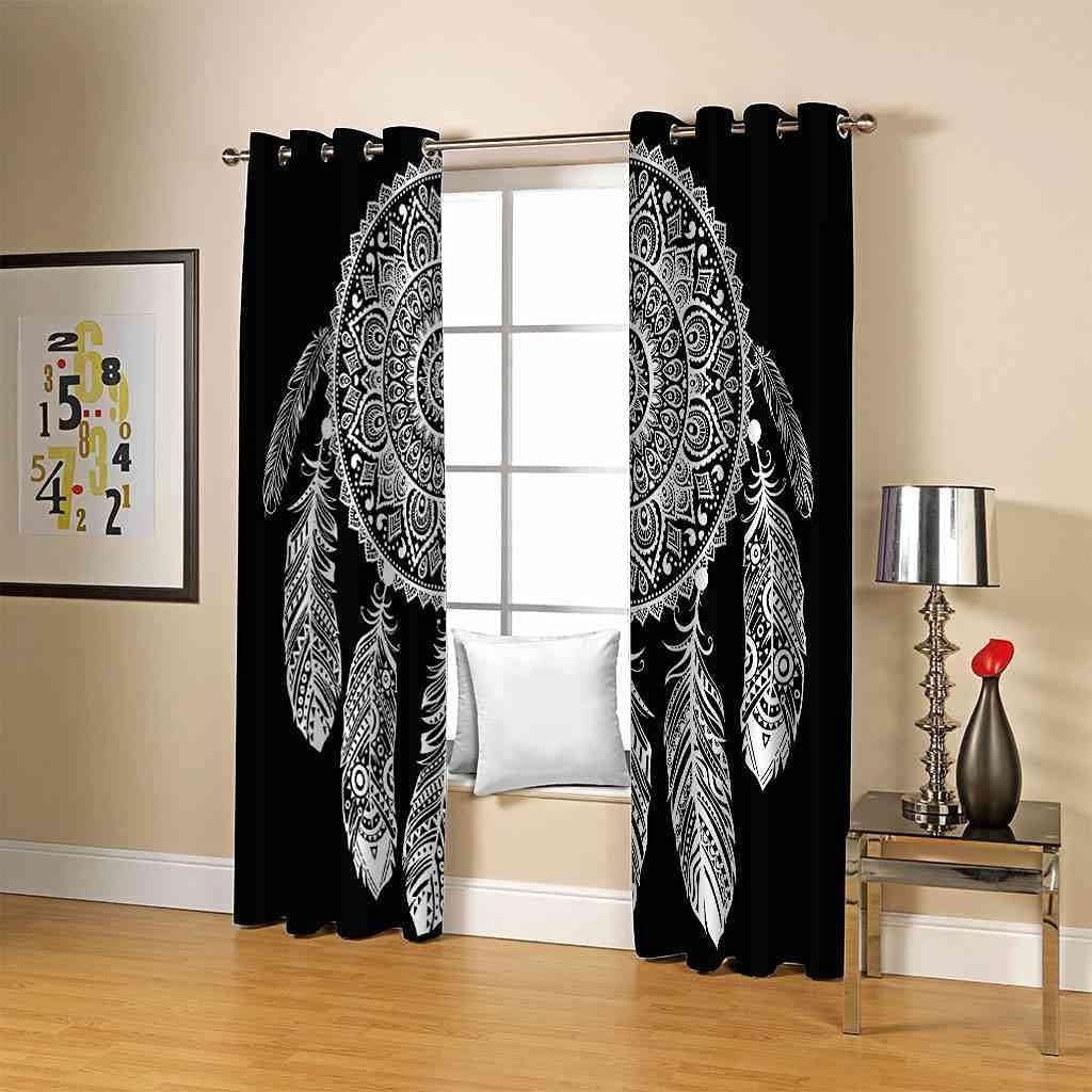 Regine Switzerland Printed Blackout Curtains - Colorful Dream Catcher Art | Thermal Insulated 2-Panel Set (46'' x 54'')
