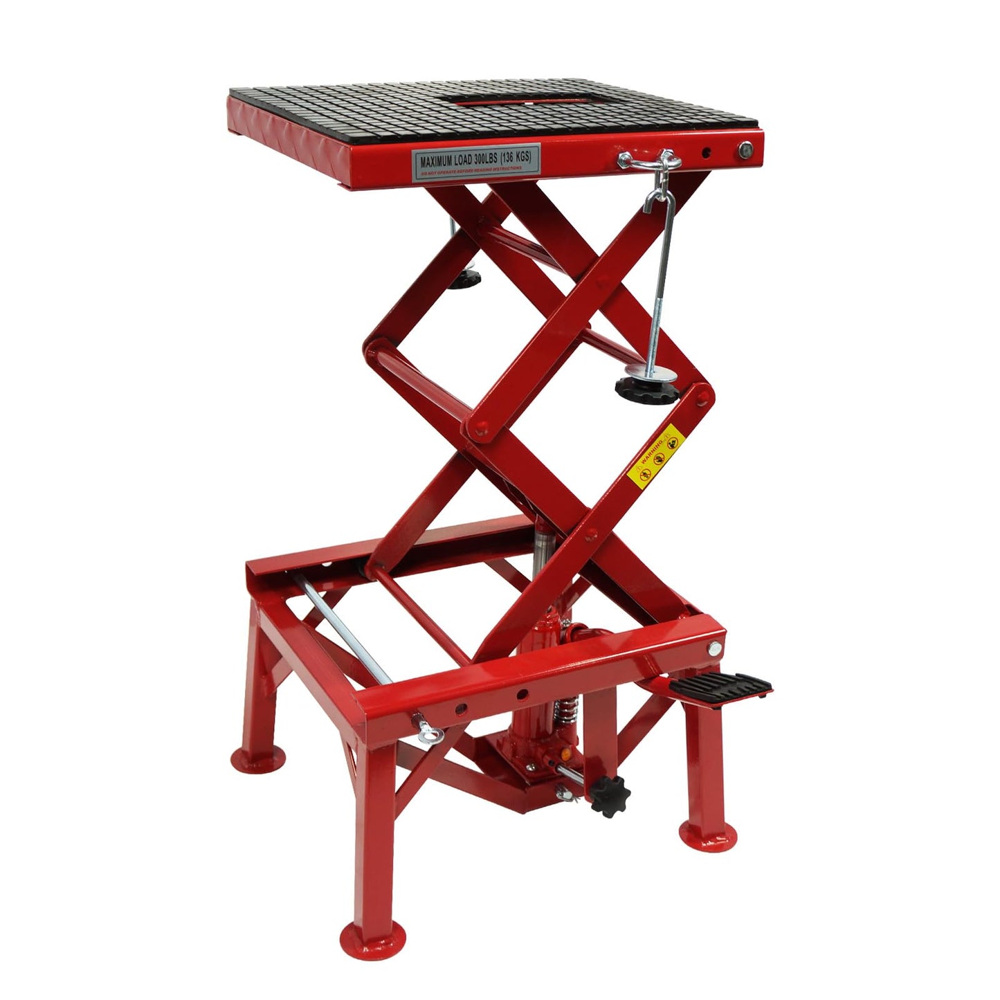 Hydraulic Motorcycle Lift Jack, 300 LBS Capacity Steel ATV Scissor Lift Jack for Motorcycles, Portable Motorcycle Lift Table