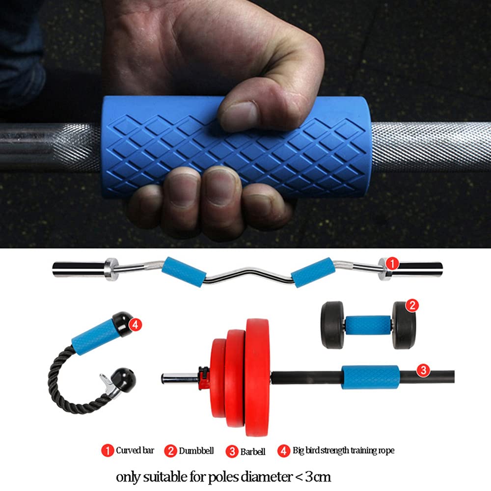 Grip Fat Bar Dumbbell Grips - Thick Barbell Handle for Weightlifting, Fitness - Silicone Non-Slip Protective Pad, 1 Pair Green