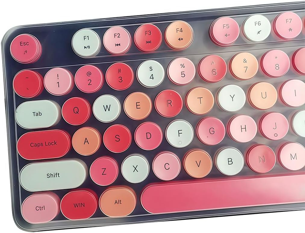 UHamn Silicone Keyboard Cover Skin Compatible for MOFII Full-Size Wireless Round Keycaps Keyboard with Number Pad