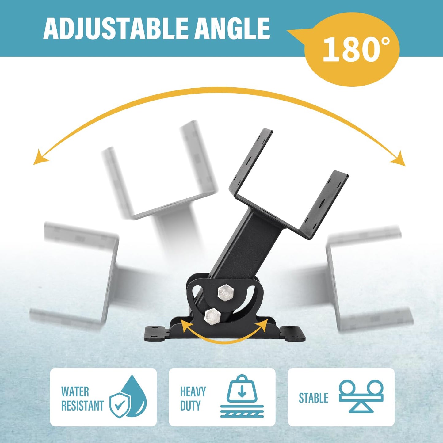 4 Pack 304 Stainless Steel 4x4 Heavy Duty Roof Riser Brackets Kit, Adjustable Roof Riser Beam Mount Brackets for Roof Pergola Gazebo (Black)