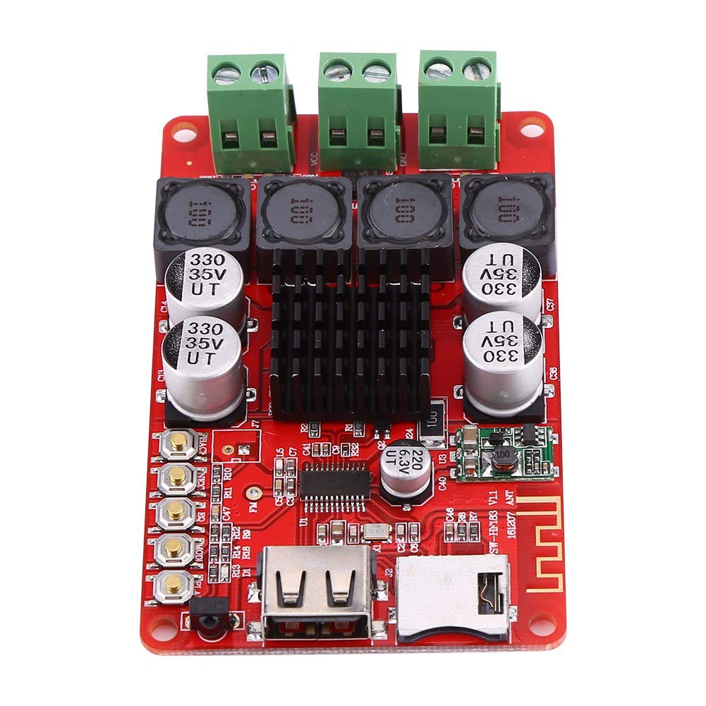 50W+50W 8-26V MP3 Audio Power Bluetooth Amplifier Board DC Portable Stereo Audio Receiver Amplifier TF Card Decoder