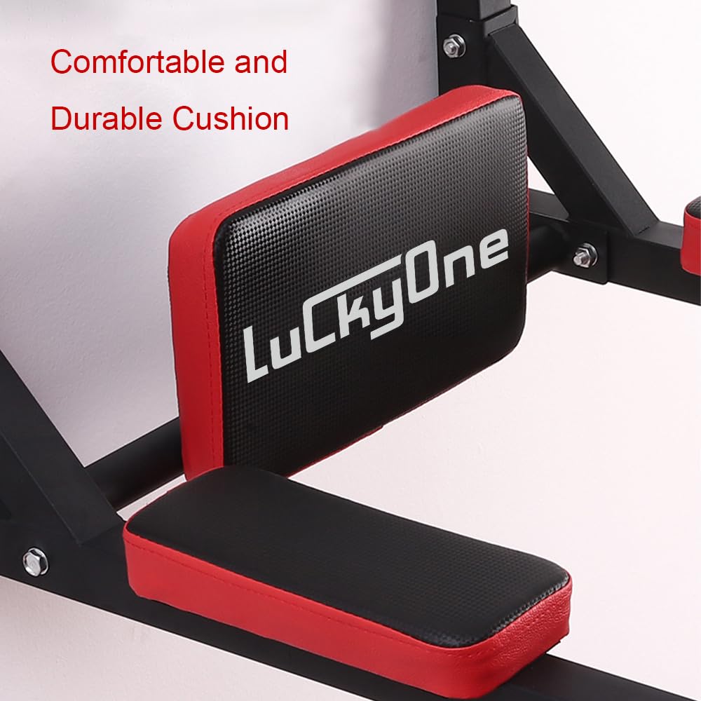 Multifunctional Wall Mounted Pull Up Bar, Heavy Duty Steel Chin Up Bar,Dip Station for Indoor Workout