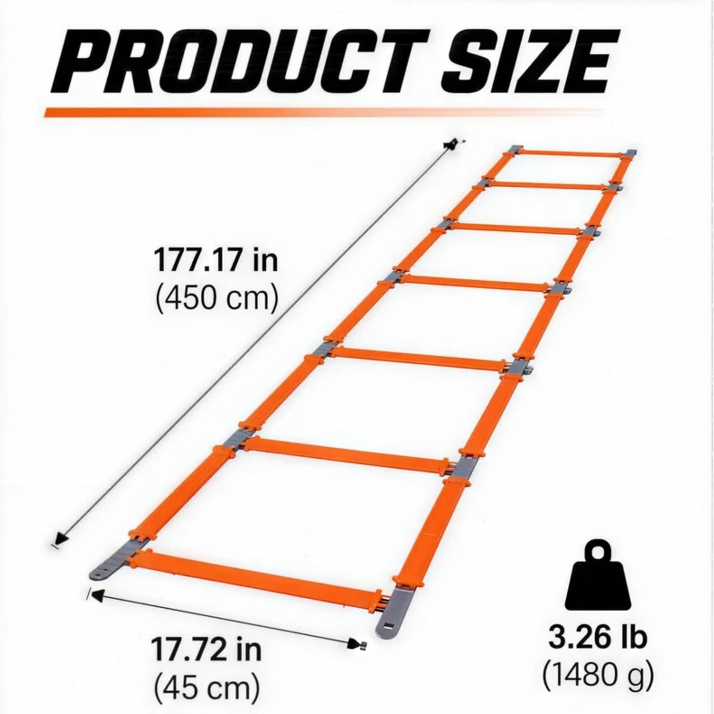 UULENNYM Speed Ladder, Agility Ladder Speed Training Equipment, 2-in-1 Adjustable Hurdle Ladder for Soccer, Rugby, Fitness, Footwork and Agility Training