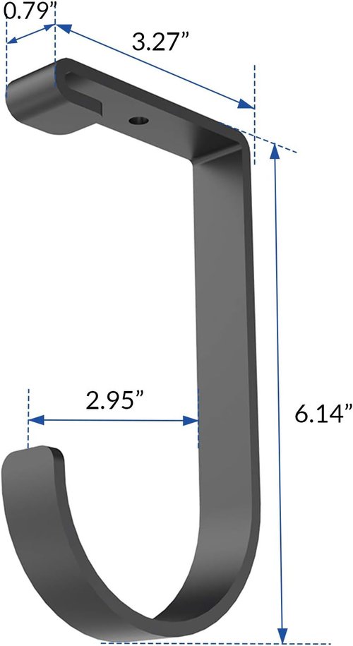 FLEXIMOUNTS 4-Pack Flat Hook Storage Accessories - Max 50lbs Capacity for Garage Ceiling Racks | Black
