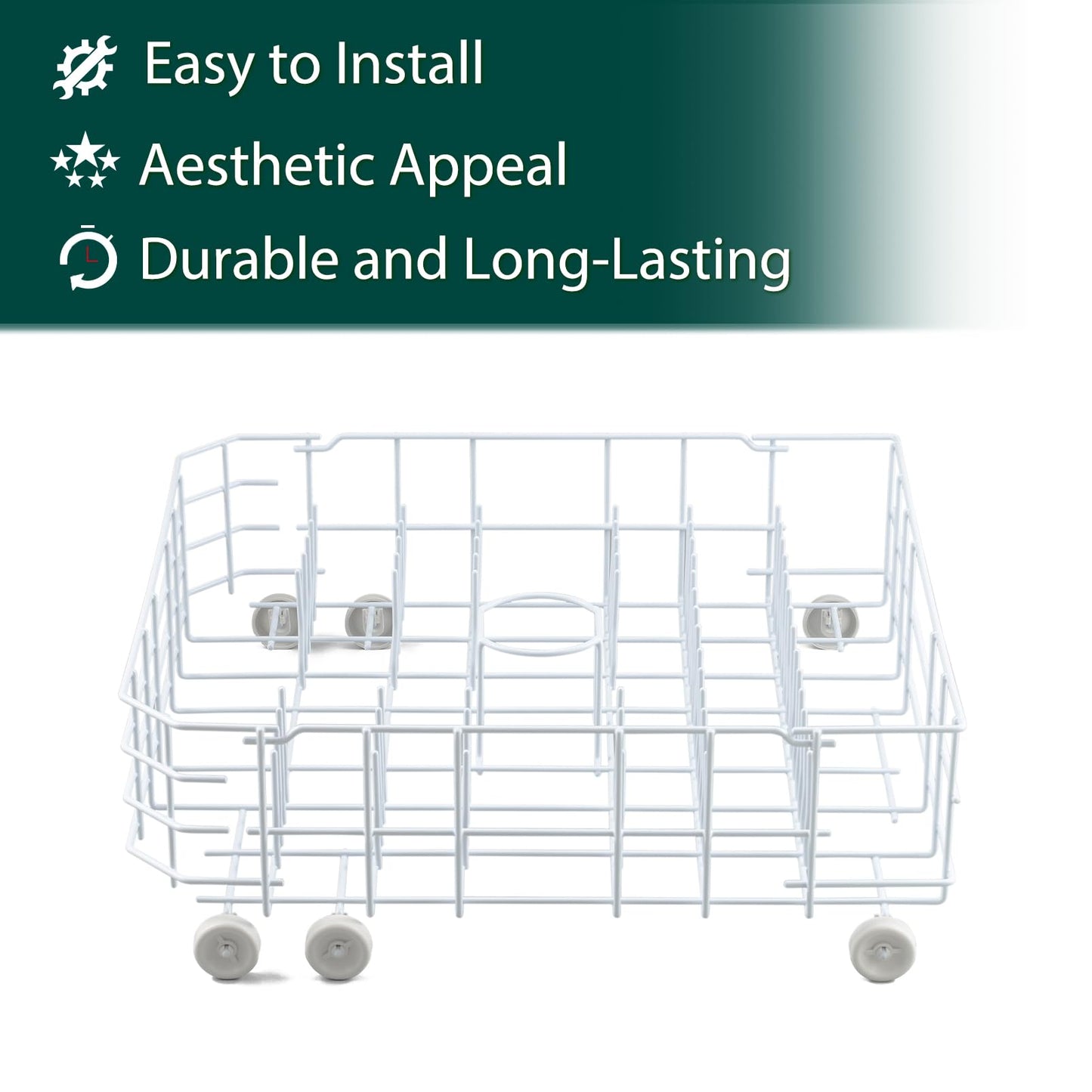 WD28X31819 WD28X10284 Lower Dishwasher Rack Replacement Parts for GE Lower Dish Rack Dishwasher Roller Wheels GE GSD2100V55BB GSD2100V70BB GSD2100V55WW Built-In Bottom Dishrack Assembly 1 Pcs