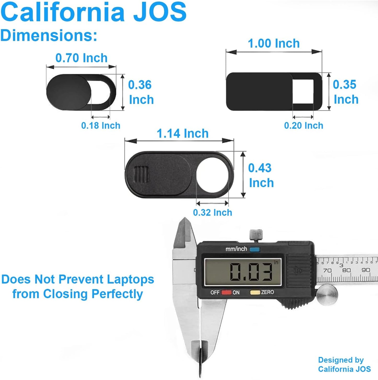 California JOS 9 Pack(3 3 3 0.03 inch Large + Medium + Small) Ultra Thin Webcam Cover Slide Camera Blocker Protect Your