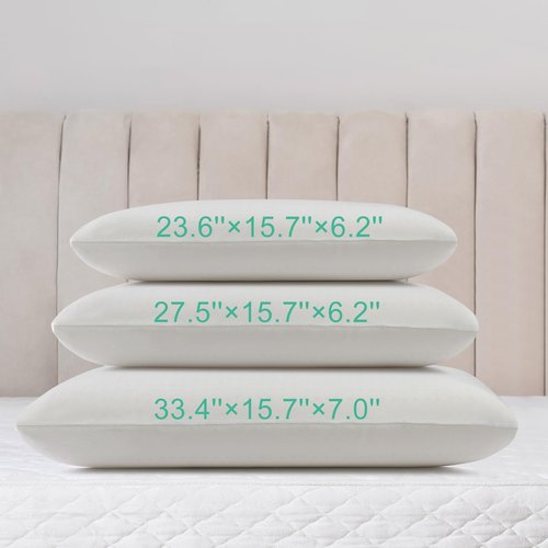 Gatnlair Latex Pillow, 100% Talalay Natural Latex Pillow, Soft Sleeping Bed Pillows with Cotton Cover, Queen Size, Perfect for Side/Back Pain, Stomach, Neck, Stress Relief (Queen (Medium))