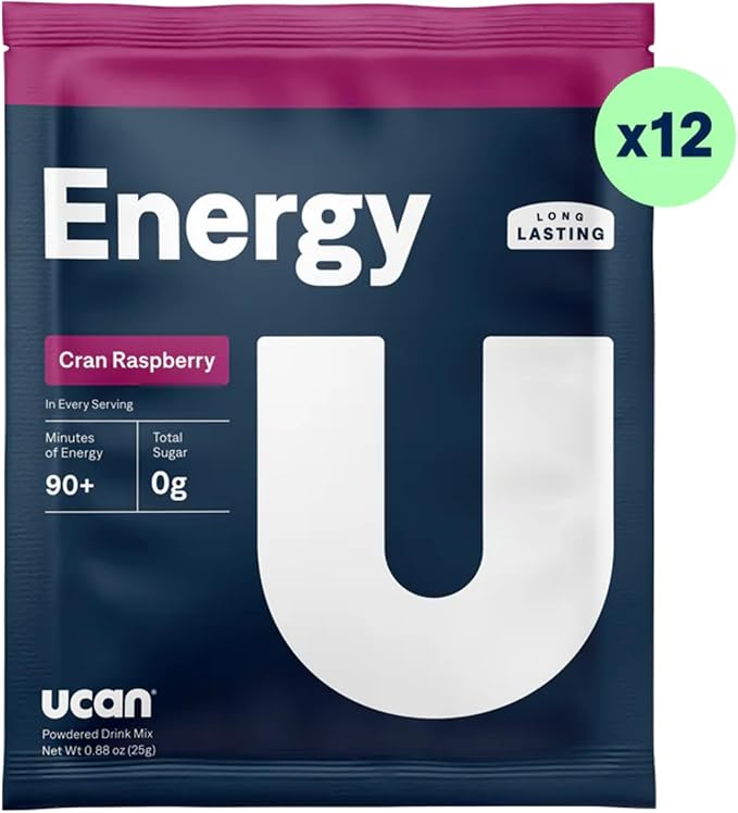 UCAN Energy Powder, Cran-Raz, Keto, Sugar-Free Pre & Post Workout for Men & Women, Non-GMO, Vegan, Gluten-Free, Great for Runners, Gym-Goers and High Performance Athletes (12 Servings, 25g)