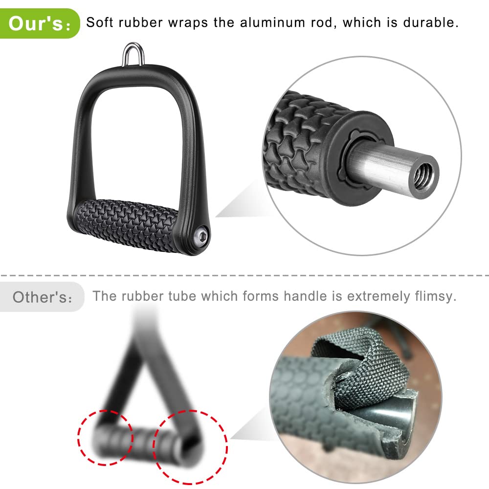 BeneLabel D Handle Cable Attachment, Cable Machine Handles, Non-Slip and Comfortable, Solid Aluminum Alloy Grip, Gym Handles for Cables