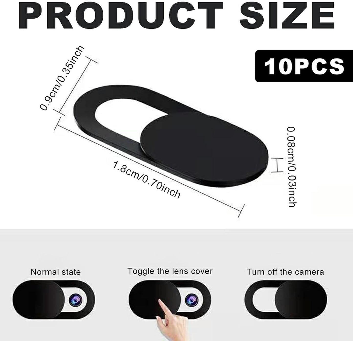 Ksheria 10Pcs Webcam Cover Slide, Thin Web Camera Covers, Laptop Camera Cover Slide, Computer Camera Cover, Camera