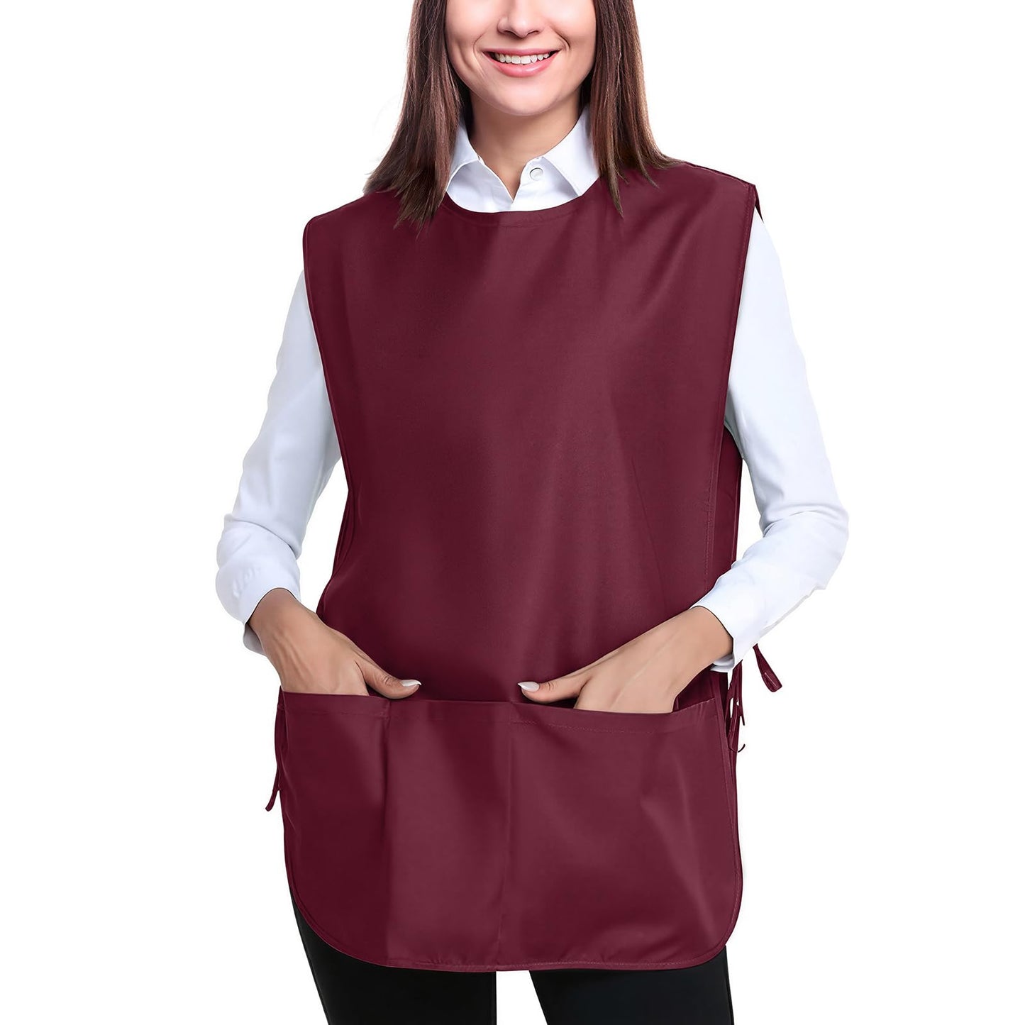 BOHARERS Smock Cobbler Apron for Women men-with Side Ties and 3 Pockets for Chef kitchen,Cleaning,Hairstylist