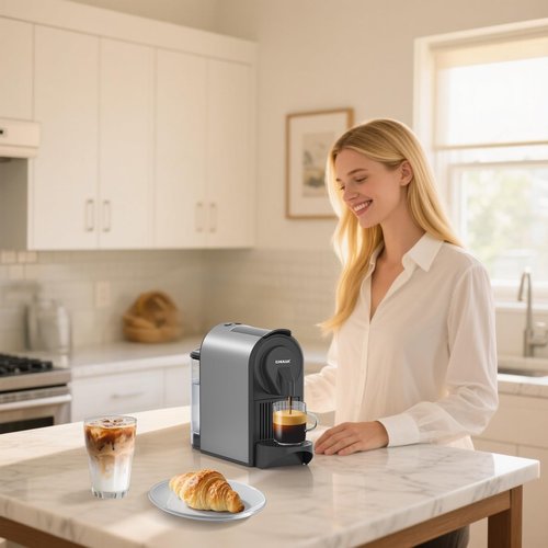 CHULUX Espresso Machine - 20 Bar Single Serve Coffee Maker with Dual Brew Sizes | Mystic Gray
