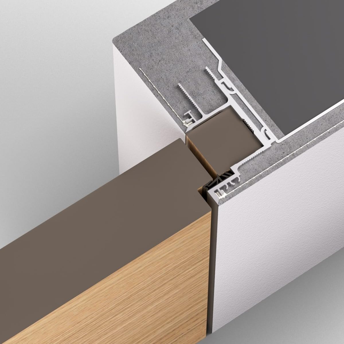 SARTODOORS Interior Invisible Solid Hidden Door with Handle | Planum 0010 Primed with Silver Hidden Frame 30" x 84" Right-Hand Outswing | Concealed Hinges Lock Handle | Modern Wood Frameless Doors