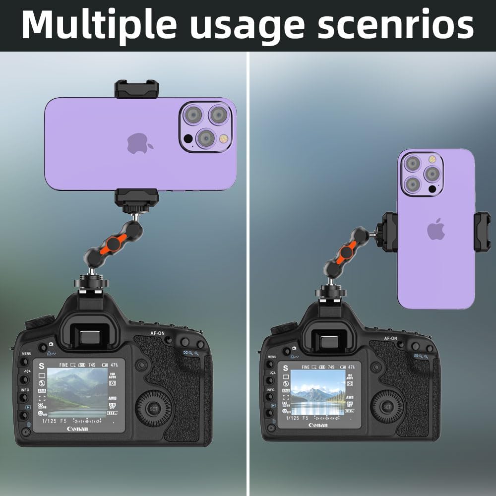 SOH Mingying 2 17/16/15, SOH Hot/Cold Shoe Phone Mount Holder, Universal Ball Head Smartphone Mount Adapter, Cold Shoe
