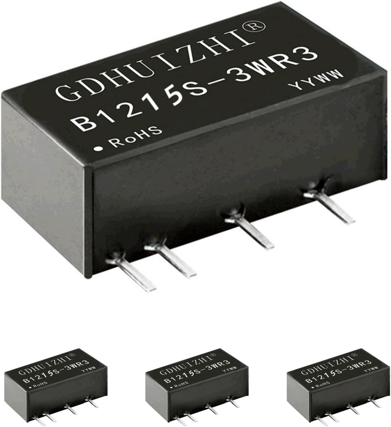 MUXWELL 4 Pack 12V 15V 10.8V-13.2V, 15V, 3W 19.5x10x7 mm DC-DC to Isolated Power Convert, Input Output Isolated Power
