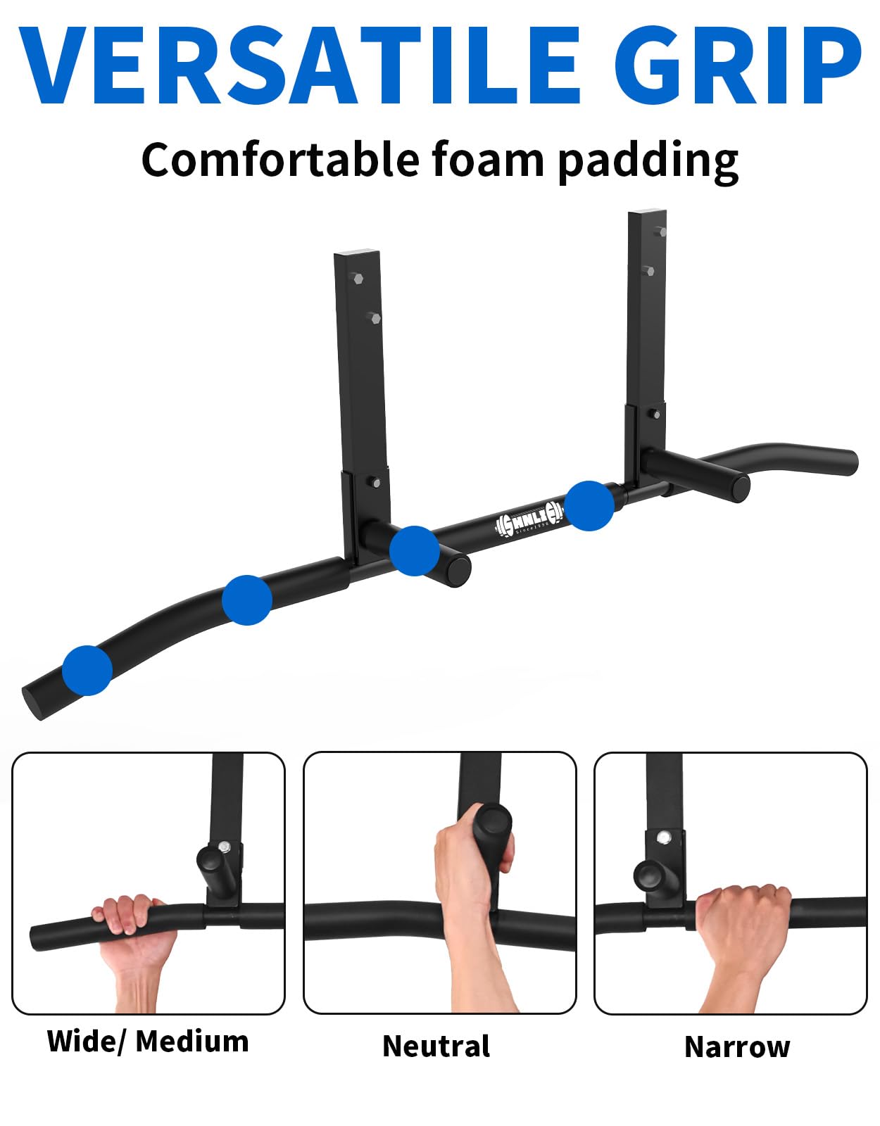 Shnlie Joist Mounted Pull Up Bar, Ceiling Mount Chin Up Bar for Home Gym, Beam, Rafter, 42" Wide Bar, Easy installation