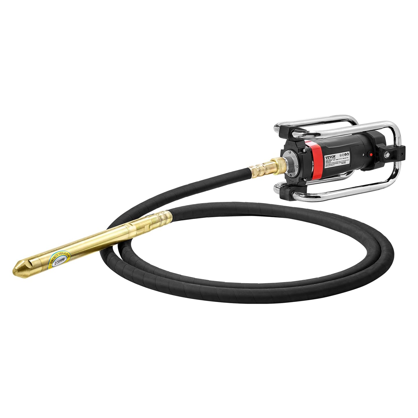 VEVOR Concrete Vibrator, 1300W Power, 16000 Vibrations Per Minute, Durable 2HP Copper Engine, Portable for Construction, Comes with 14.75ft Shaft, Ideal for Removing Air Pockets & Smoothing