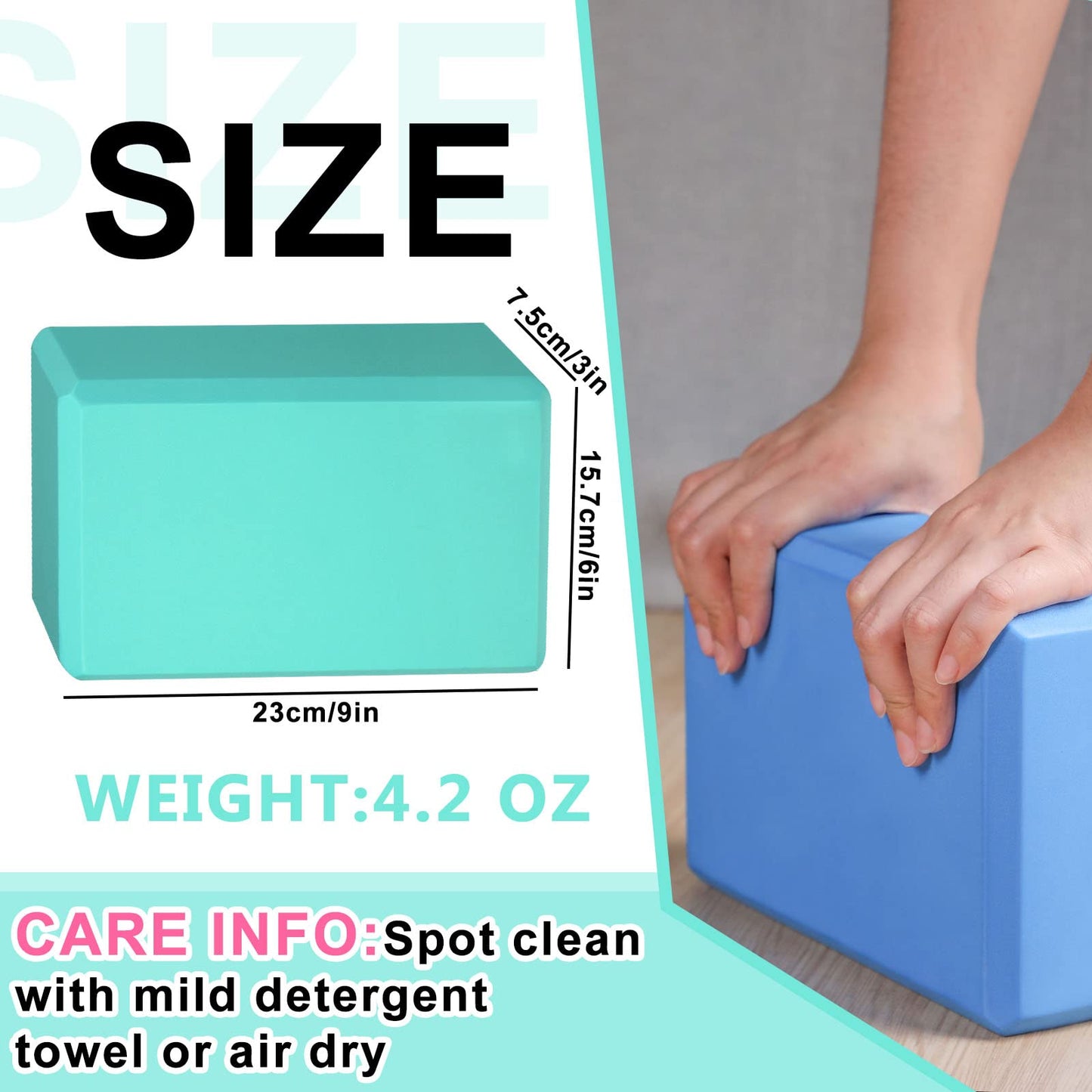 10 Pcs Yoga Blocks Bulk EVA Foam Blocks High Density Foam Brick Yoga Accessories, Improve Strength and Aid Balance and Flexibility, Supportive Soft Non Slip Surface for Pilates (Multicolor)