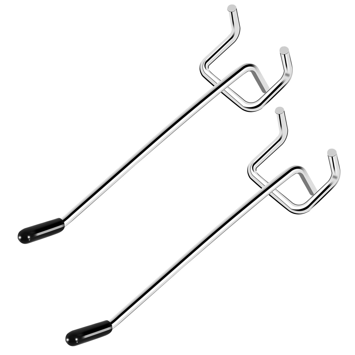 CAEYPOAR Pegboard Hooks, 25 Pack 4 inch Peg Board Hooks for Hanging, Fit 1/8" Metal Pegboards, Peg Board Hooks for Garage, Shop, Office, Crafts Organisation, Kitchen (Silver)