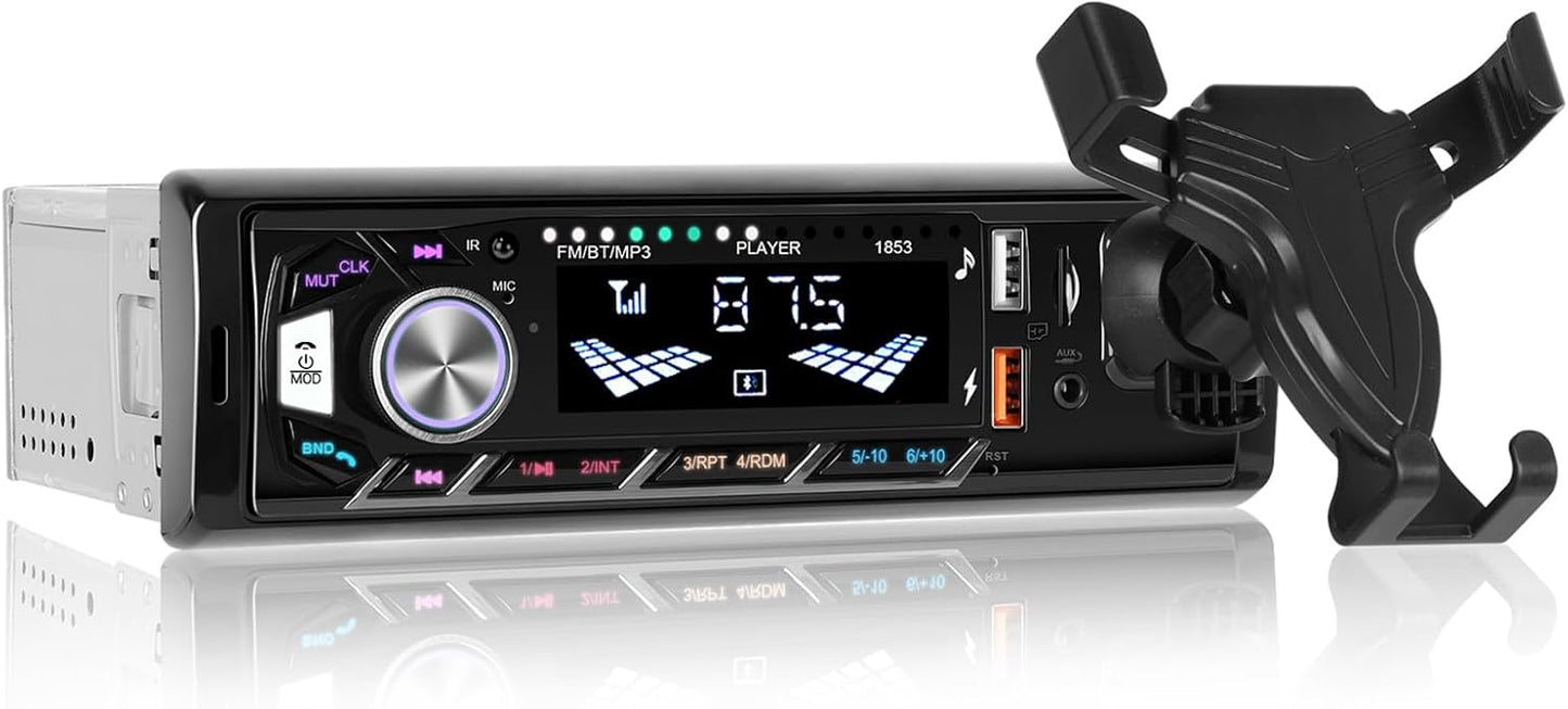 ePathChina MP3 Car Radio Stereo Receiver, Bluetooth Audio Single DIN Player, Support Handsfree, USB, TF, Aux-in, FM