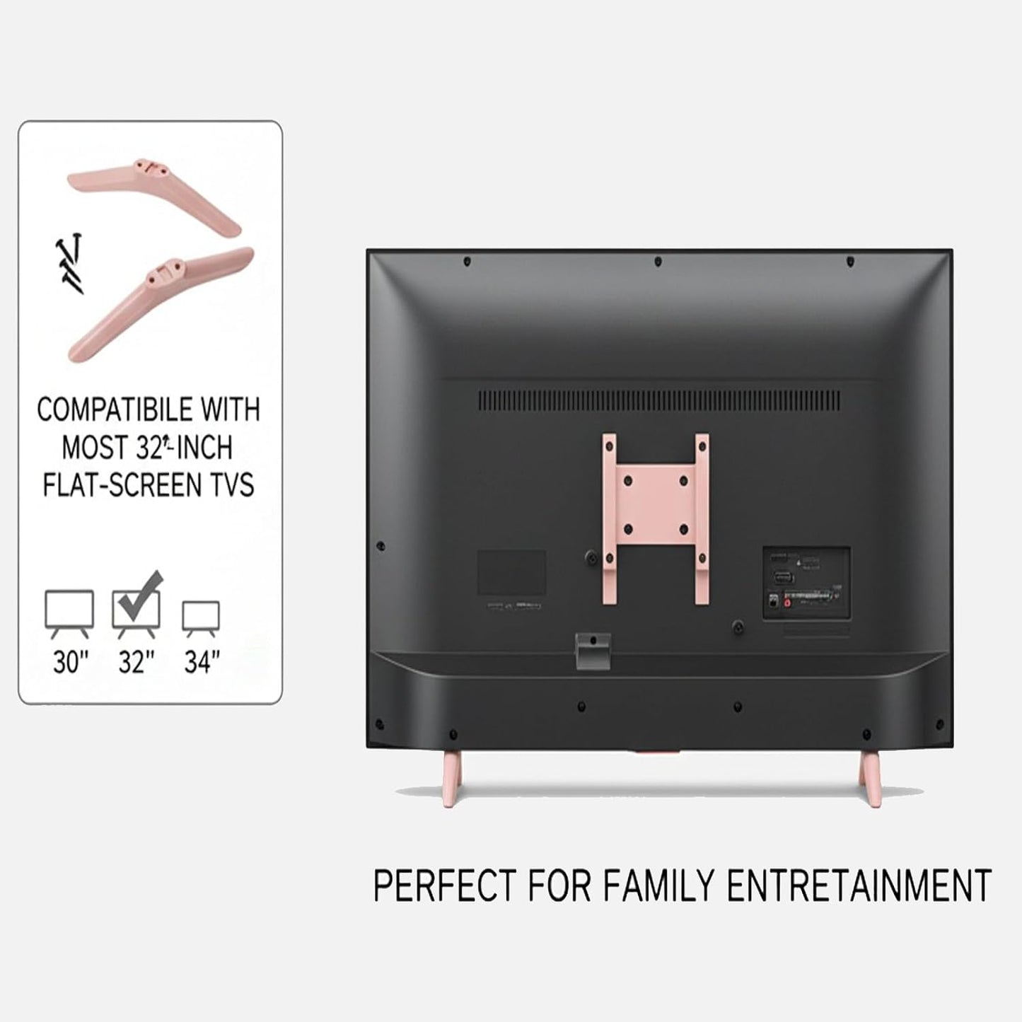 Dranvosk 32Inch 2 Pack Universal TV Stand Legs for TVs | Replacement TV Feet with Screws | Easy Install Plastic