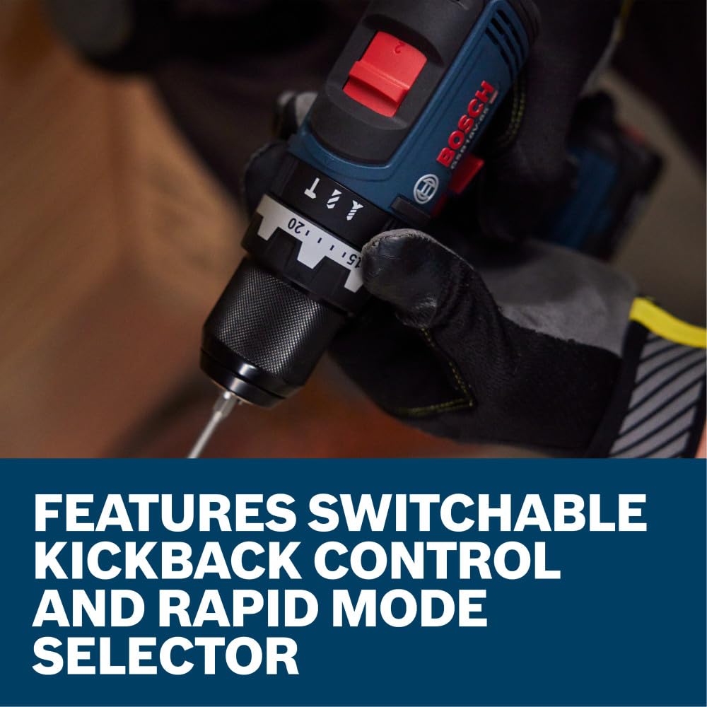 BOSCH GXL18V-241B22 18V 2-Tool Combo Kit - Includes 1/2 In. Hammer Drill/Driver, 2-in-1 Impact Driver/Wrench, (2) 2 Ah Batteries, Charger, Belt Clips, and Carrying Bag