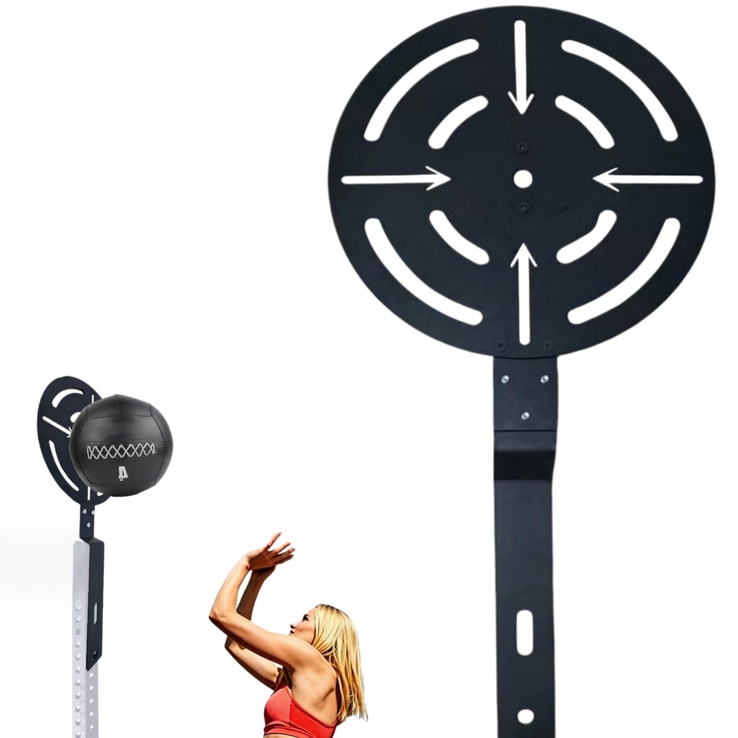 Wall Ball Target – Adjustable Rack Mountable Medicine Ball Target for Power Rack Attachments， Detachable Heavy-Duty Steel Power Rack Accessory for Home & Gym, Explosive Strength Training Equipment