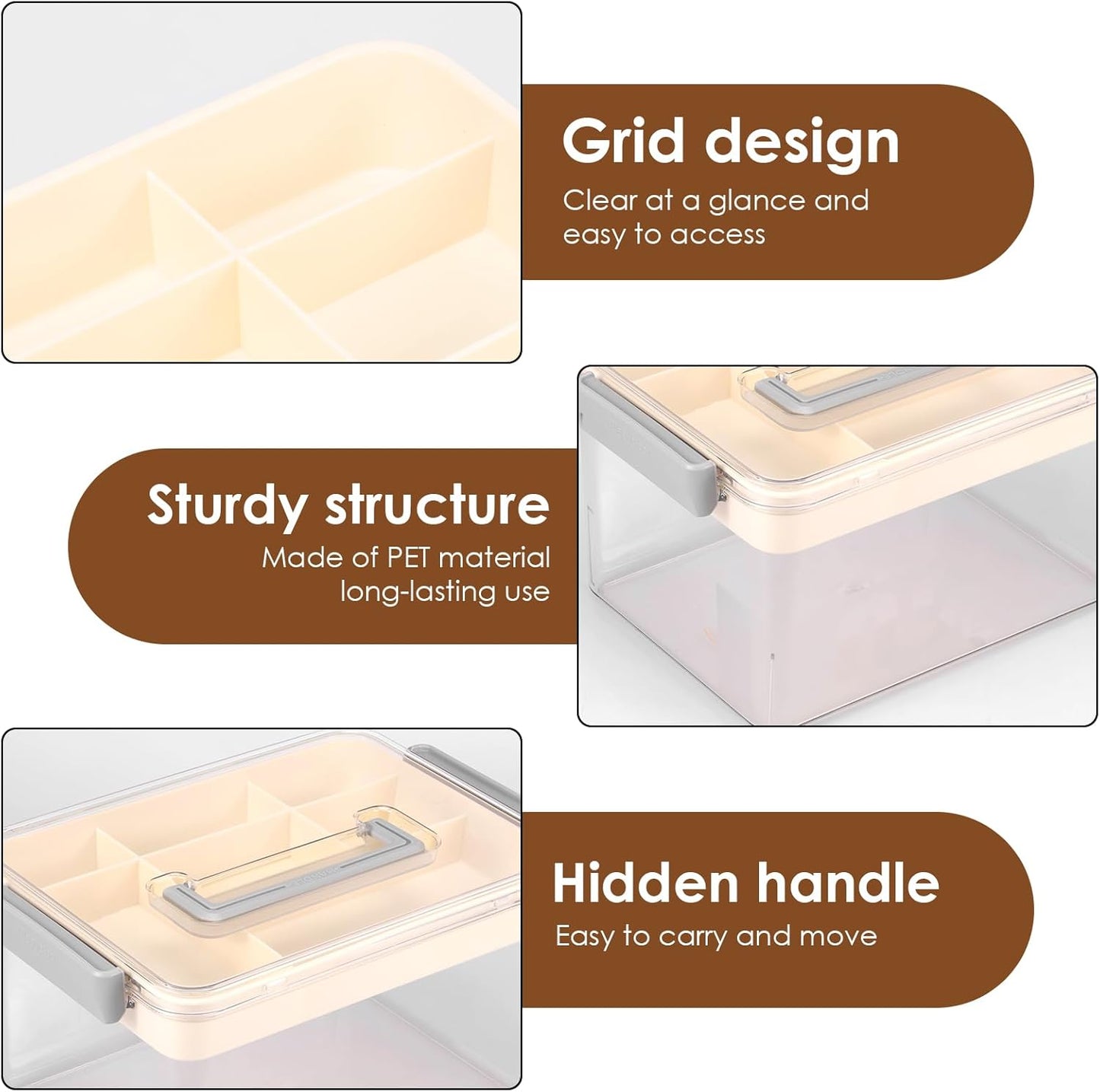 Skiennix Medicine Organizer Storage Box - Durable Plastic First Aid Container with Handle | Transparent Design