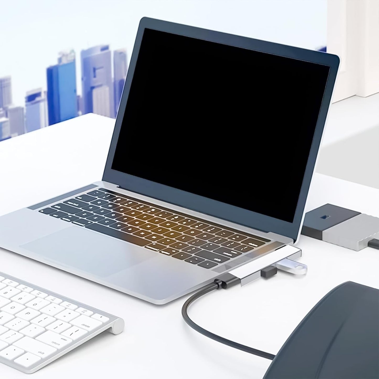 Zksbdxz 90 4 2 USB2.0 1 USB3.0 Degree Portable USB C Hubs Port USB Expansion Fast Data Hubs with for PC Laptop