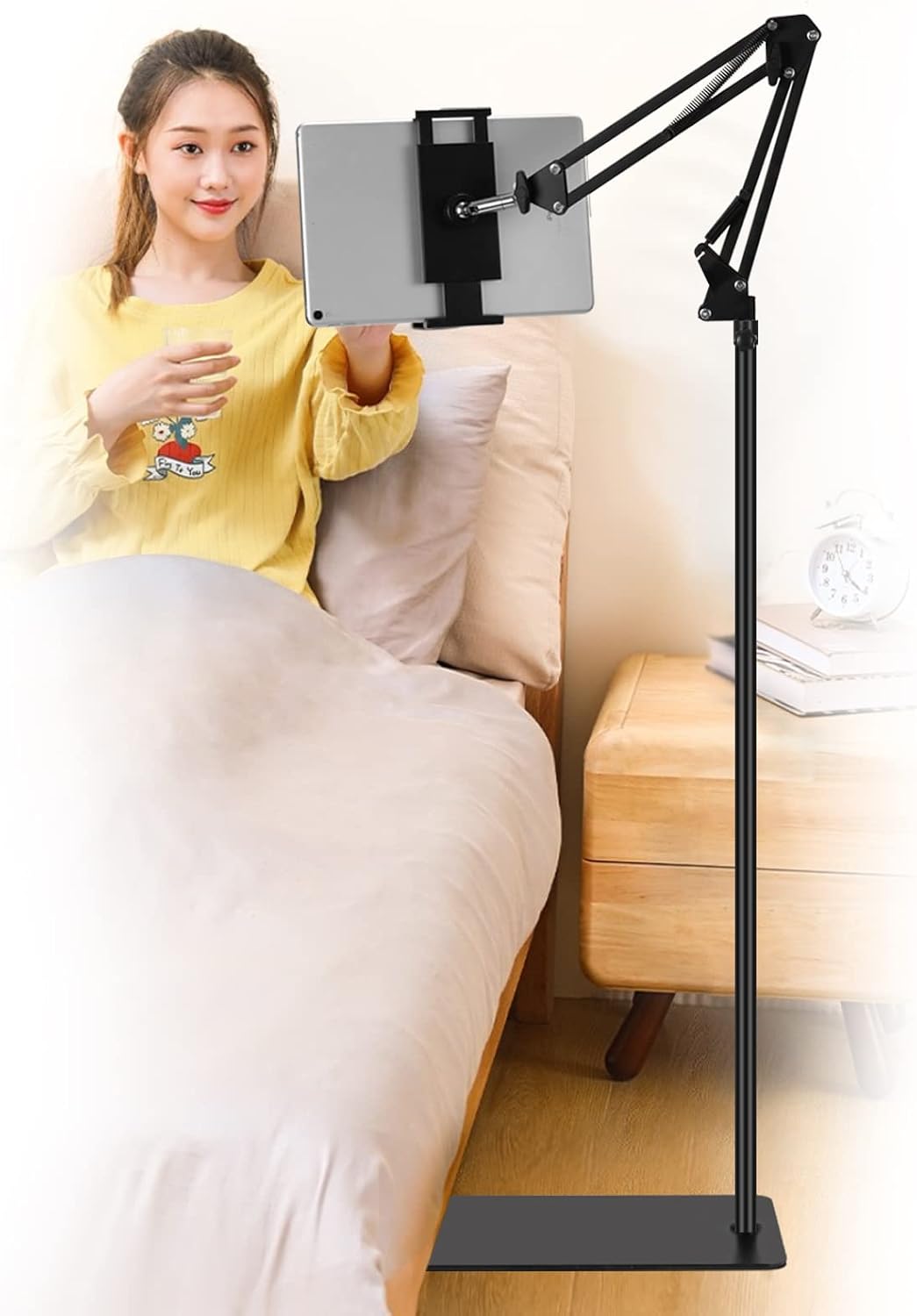 SAMHOUSING 360-degree 4.7~12.9 Inch-Screen Tablet Floor Stand, Adjustable Universal Rotatable Metal Tablet Holder