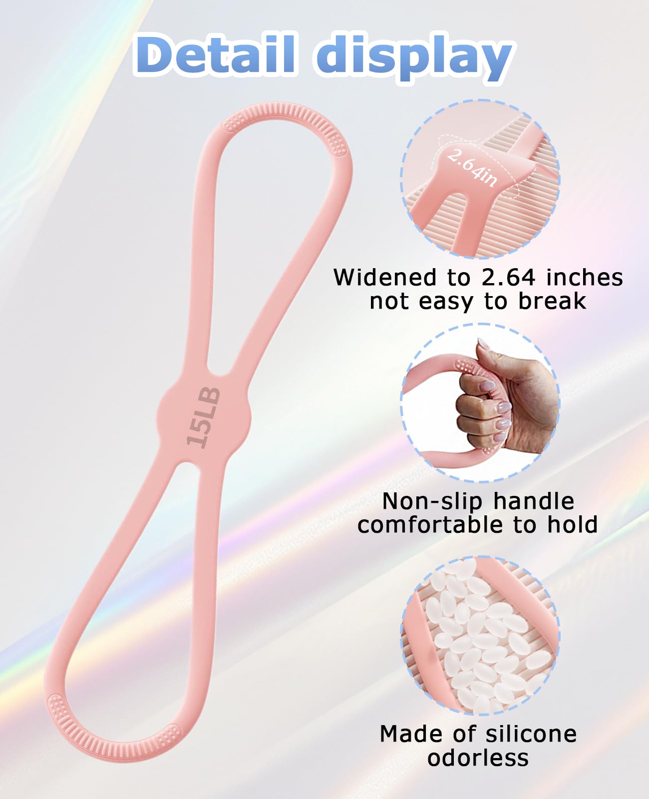 DAWZMR 3 PCS Figure 8 Resistance Bands for Women, 15 Lbs & 25 Lbs & 35 Lbs Keep Resistance Band for Arm with Non-Slip Handles