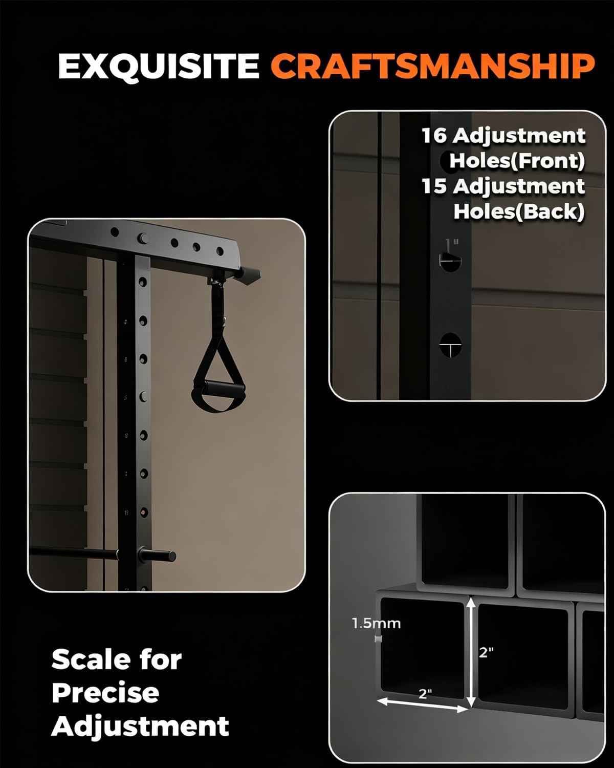 GarveeLife Power Cage, All-in-1 Home Gym with LAT Pulldown & Cable System, 2000LBS Squat Rack for Home & Garage & Apartment Use, Workout Cage with More Attachments (Orange