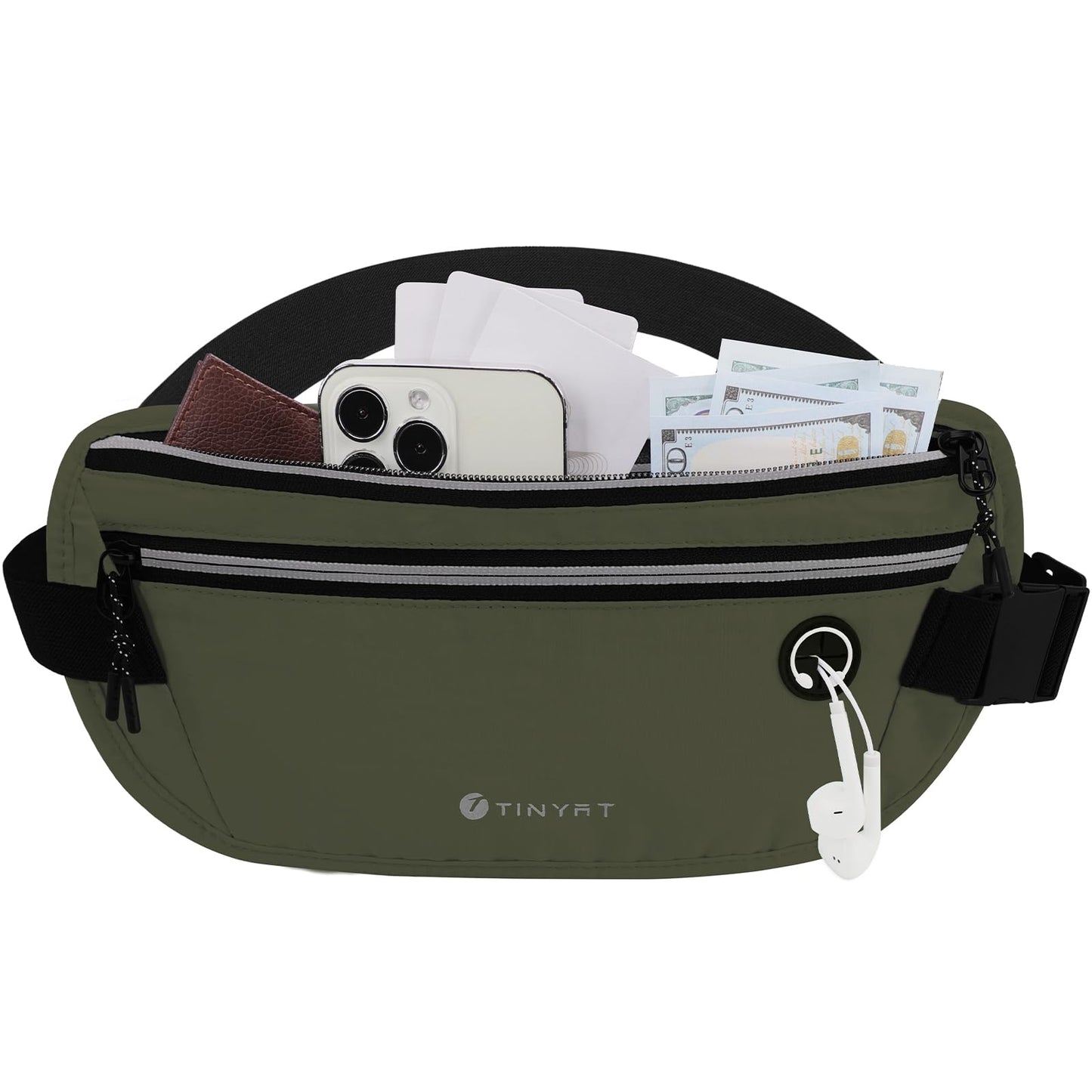 Slim Running Belt for Women Men Runners Fanny Packs With Phone Holder Hidden Pockets Exercise Waist Bag for Marathon Workout