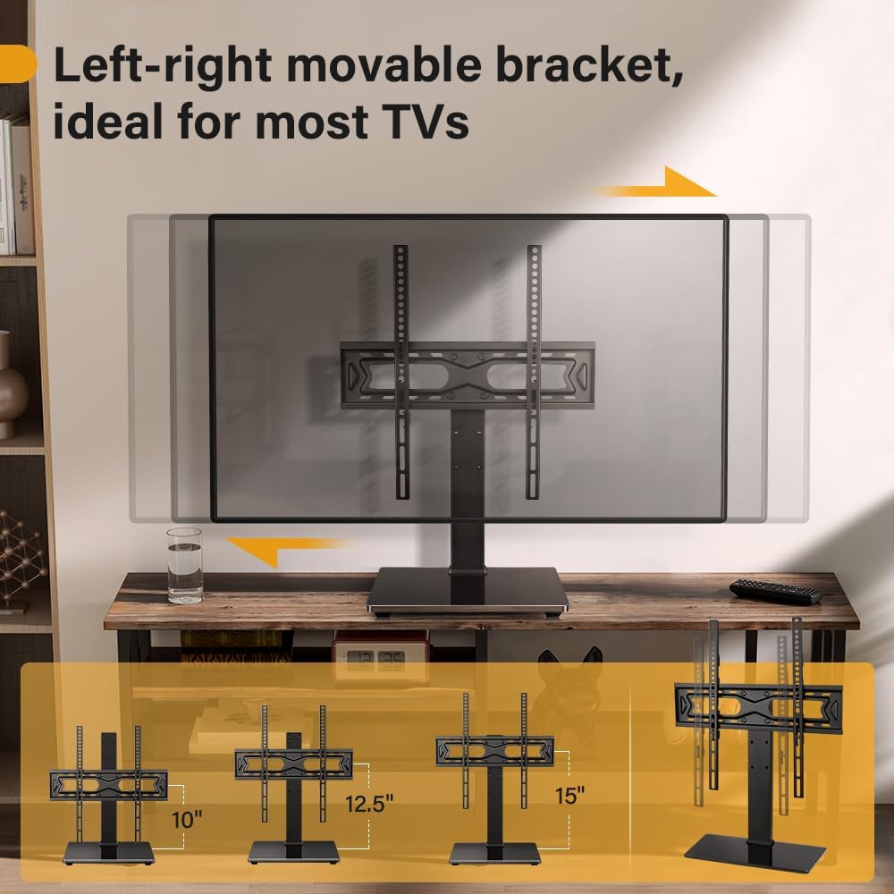 WKWKER 27-65 inch 30 400x400mm Universal TV Stand for LED LCD TV Swivel Table Top Television Stand with Degree Height