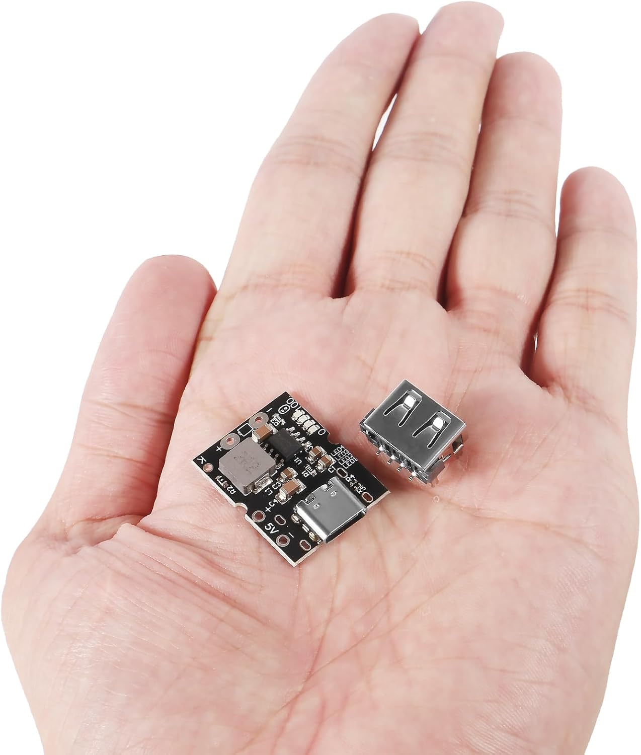 JUZITAO 12PCS 5V 2A Type-C USB Step-Up Power Module Boost Converter Lithium Battery Charging Protection Board with LED