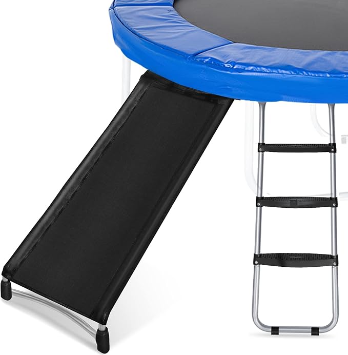 Universal Trampoline Ladder Slide kit, 3 Steps Wide Step Slide Ladder for Trampoline, Trampoline Accessories Include Slide and Ladder, Trampoline Slider for Children Kids Climb Up & Slide Down
