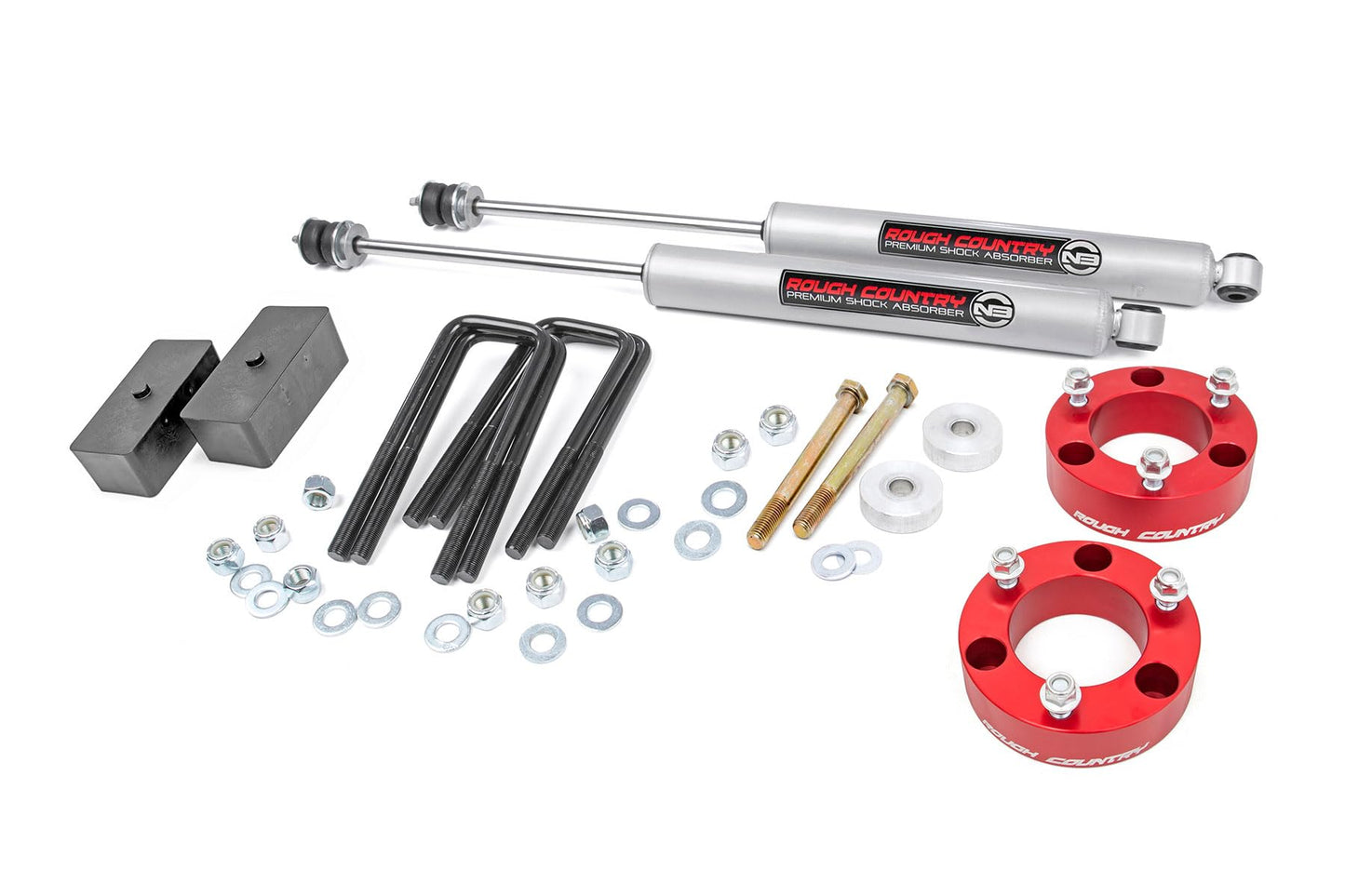 Rough Country 3" Lift Kit w/N3 Shocks for 2005-2023 Toyota Tacoma - 74530RED