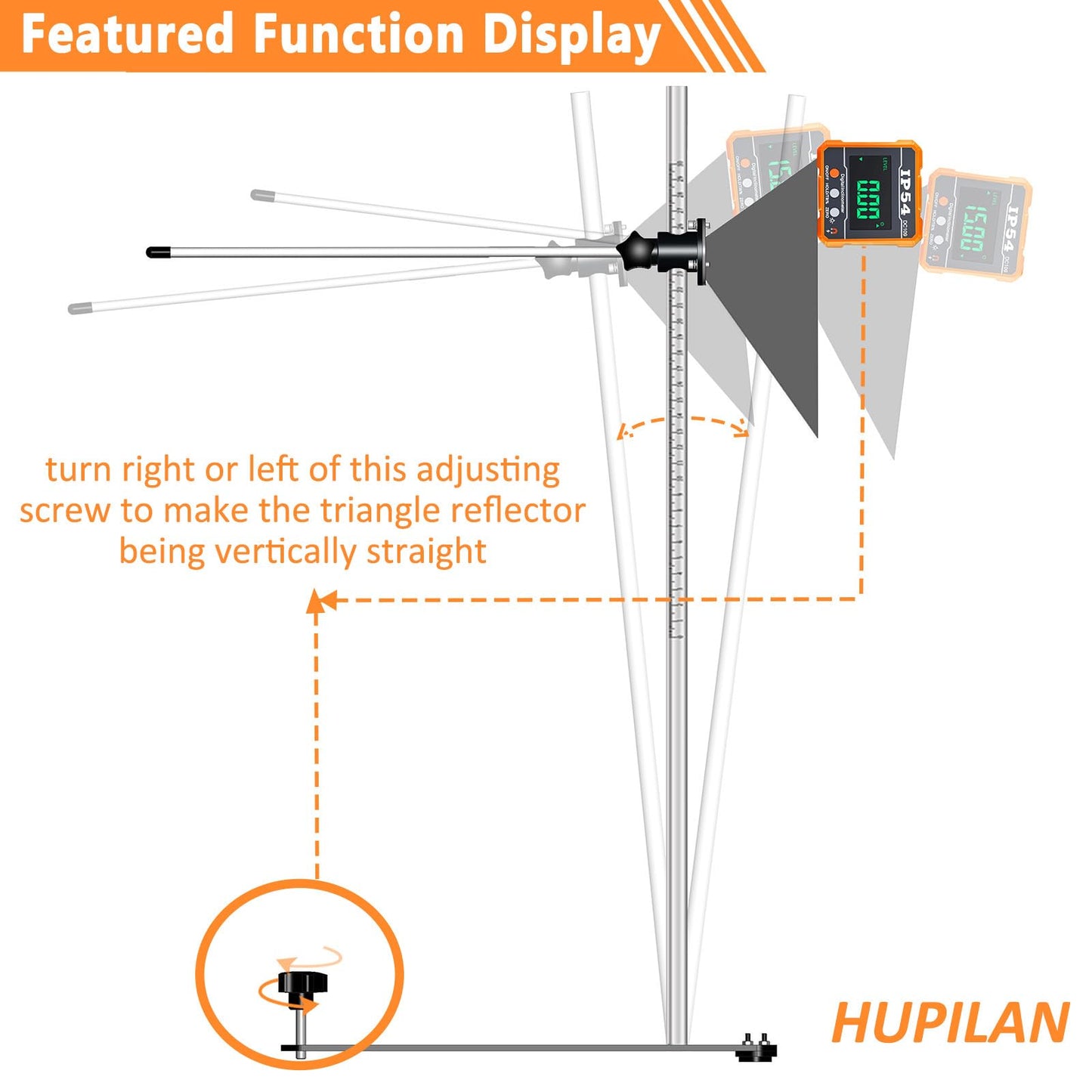 Outer Edge 5.7in Radar Aiming Corner Reflector Target ADAS Calibration Tool Include Stand and Mini Digital Protractor- Compatible with Honda Toyota Mazda Kia Ford GM Hyundai Regular Size Vehicle Car