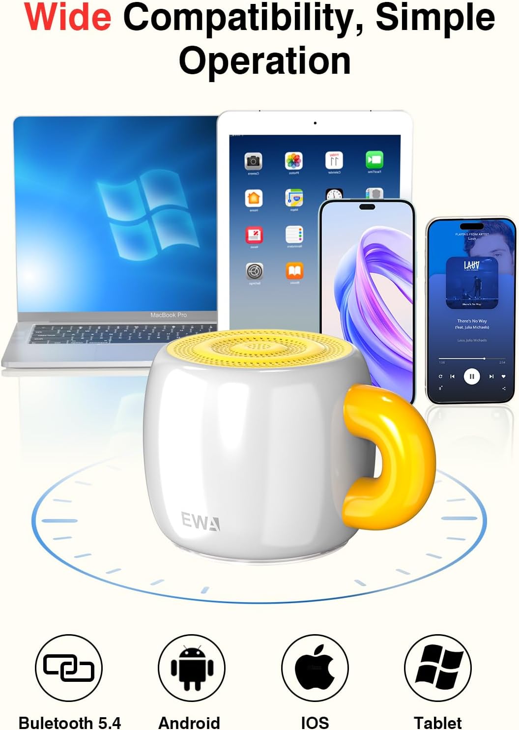 EWA IP67 A163 Bluetooth Speaker, Mini Portable Bluetooth Speaker with Creative Cup-Shaped Design, Waterproof, Loud