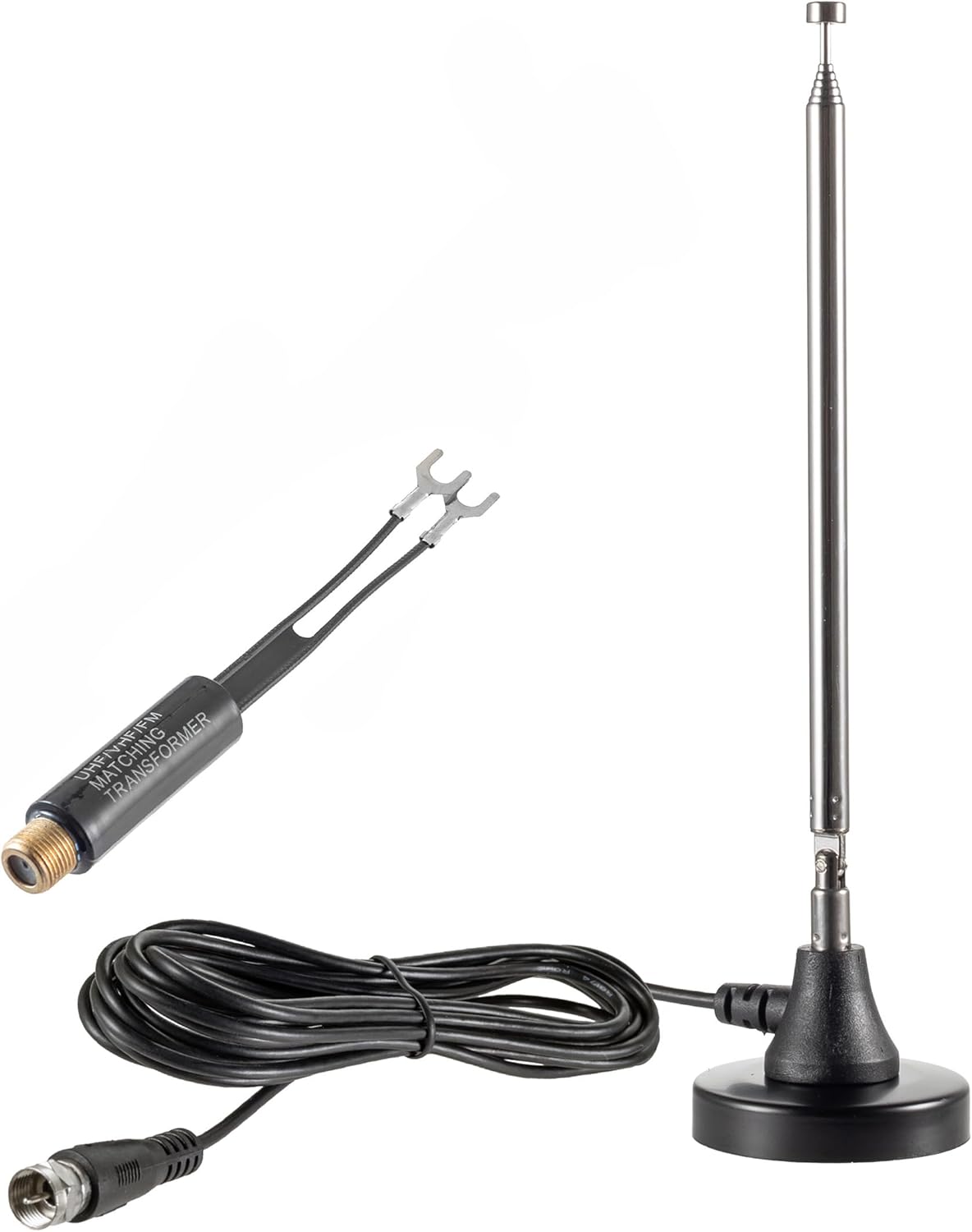eifagur 75 300 10ft Ohm Ohm Magnetic Base FM Radio Telecopic Antenna with Coaxial Cable for Stereo Receiver Digital HD