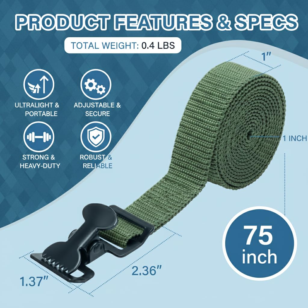 Kahedincy 2 PCS Tree Stand Utility Straps for Summit Viper Climber, Hang On Treestand Stabilizer Strap, Climbing Stand Backpack Straps with Buckle, Deer Hunting Safety Accessories