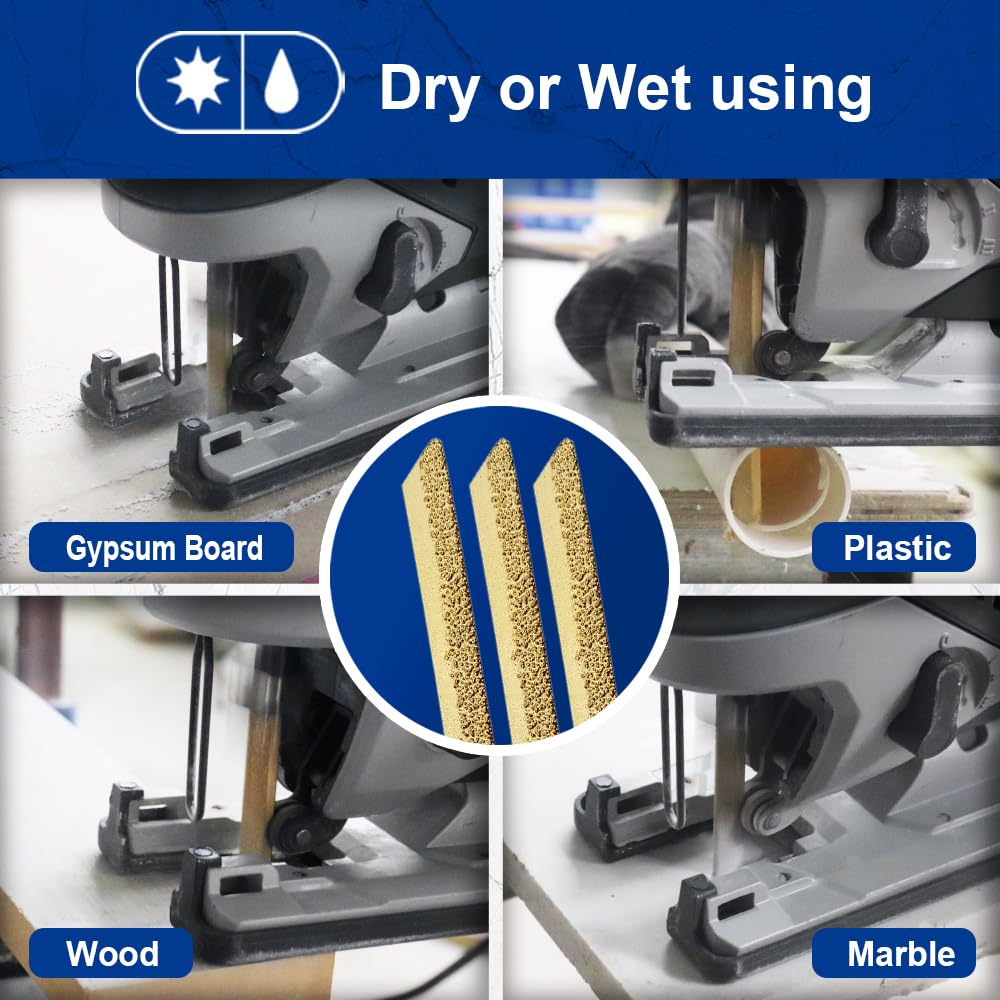 Diamond Core Drill Bits Set 12PCS - DARTOTEK Tile Hole Saw Kit (6/6/8/20/35/50/65/100/20mm/2/SDS/HEX for Porcelain, Ceramic Tile, Granite, Marble, Masonry