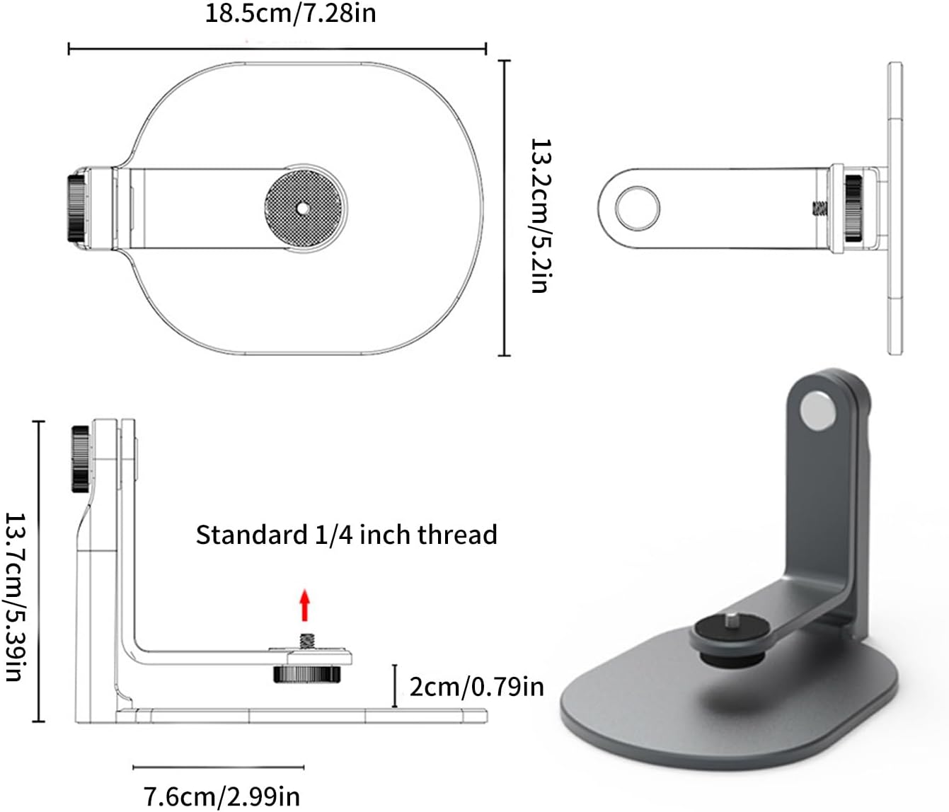 jiahesuw 360Rotating Projector Stand, and Tilt Adjustable Desktop Projector Holder for Indoor/Outdoor Video Project