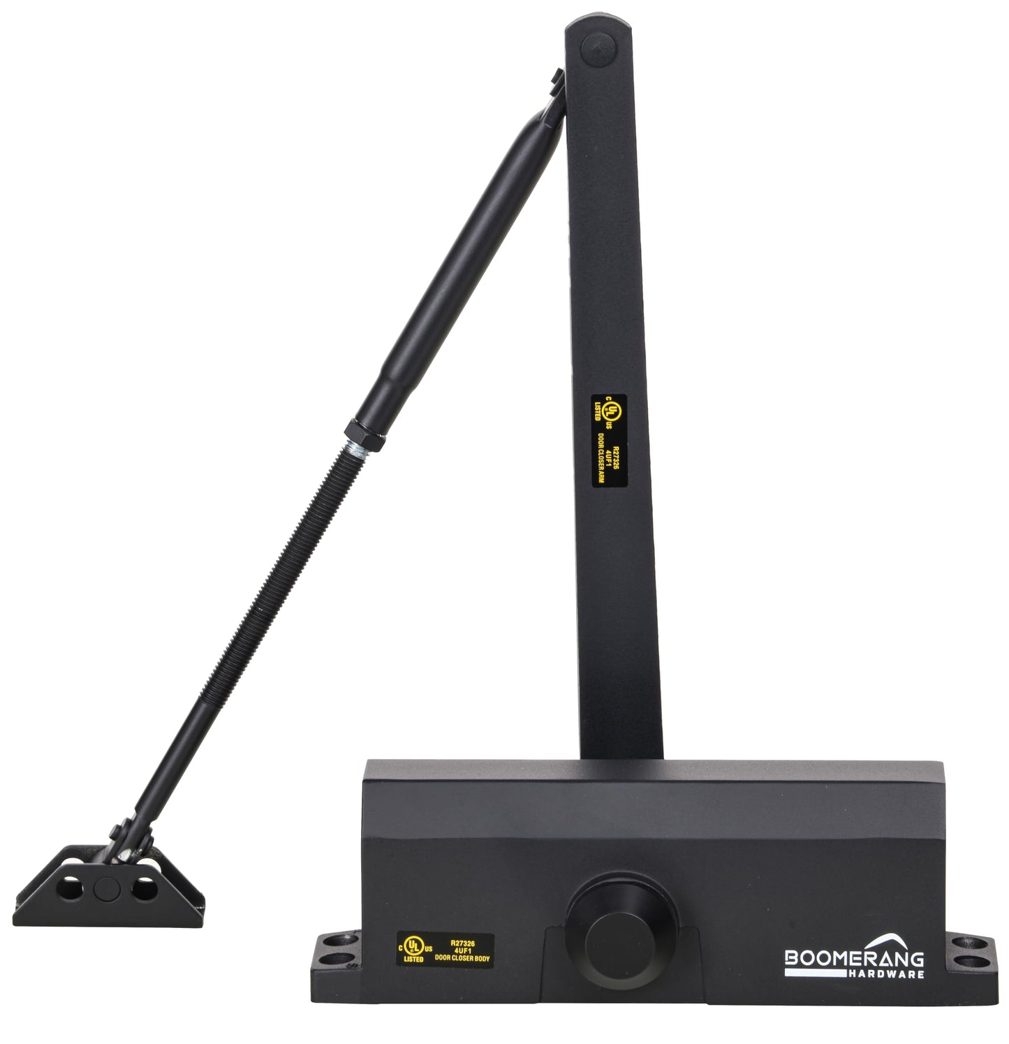 Boomerang D703 Medium-Duty Designer Auto Commercial Door Closer, Multiple Mount Options, Door Closer for Medium/High Traffic Areas, UL 3 Hour Fire Rated, Matte Black (US19)