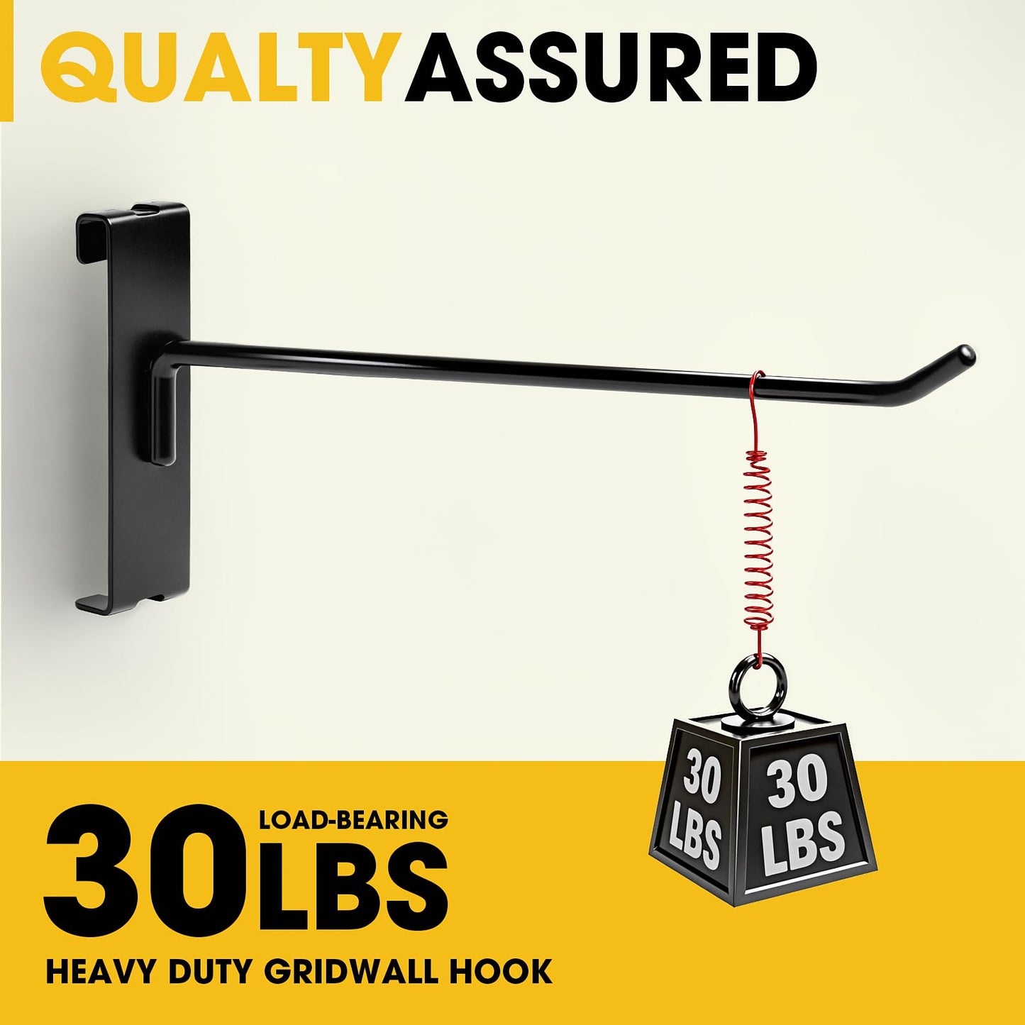 YGPHO Gridwall Hooks 4 Inch, 60 Pack Metal Display Hooks for Grid Wall, Hanging Hooks for Grid Wall Panels, Black Grid Wall Accessory for Clothes, Home Setup, Retail Display- Gridwall Peg Hooks