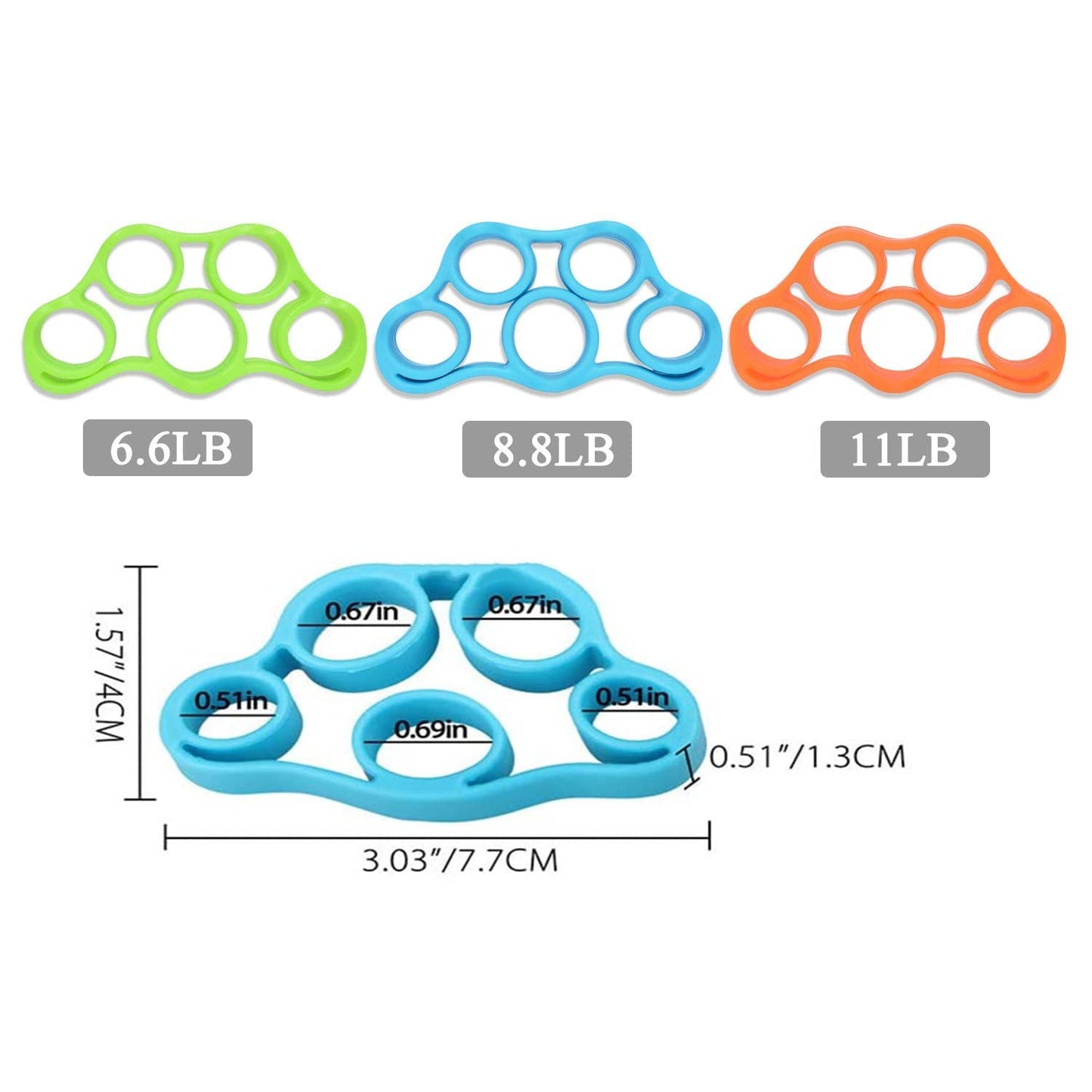 FMELAH 3pcs Finger Stretcher Exerciser, Hand Grip Strengthener, Hand Exerciser,Forearm Exerciser Trainer Silicone Rings for Muscle & Rehabilitation