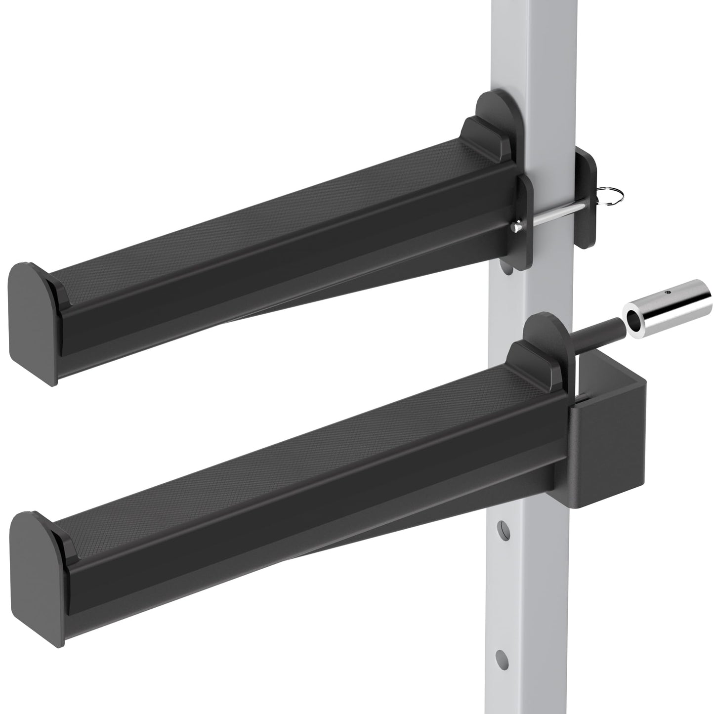 KOSEOO Spotter Arms, Heavy-Duty Squat Rack Safety Bars for 2x2 Rack, Power Rack Attachments, Compatible with 5/8 "or 1" Holes, 2 Pack