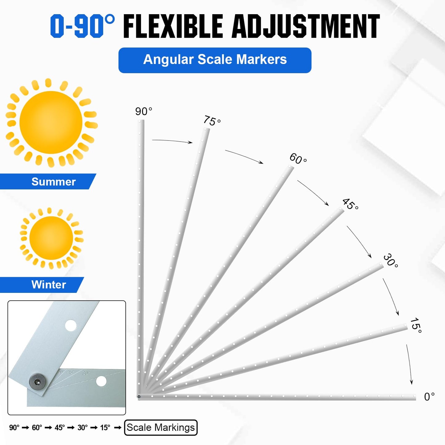 ECO-WORTHY 2 Sets 45inch Solar Panel Mount Brackets Adjustable Tilt Mount Brackets, Suitable for 2-4pcs 100 200 300 400 Watt Solar Panel for Roof, RV, Boat, and Off-Grid