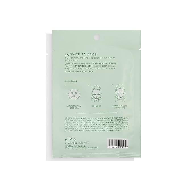 Karuna - TONE Facial Mask for Well-Toned, Moisturized & Balanced Skin, Age-Defying Facial Skin Care Products, Hydrating Face Masks with Black Hoof Mushroom & Antioxidants, 0.74 fl. oz./22 ml